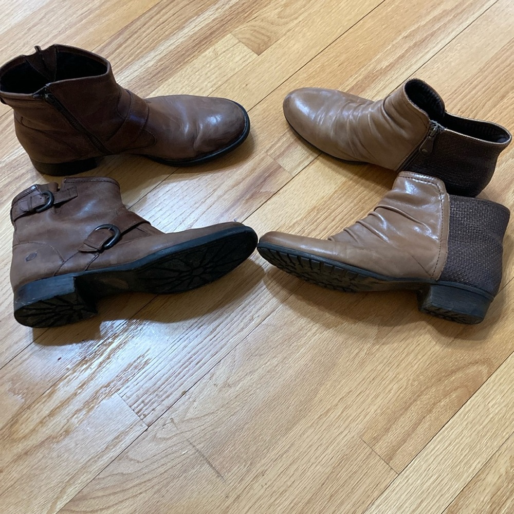 Lot of 2 leather booties sz10